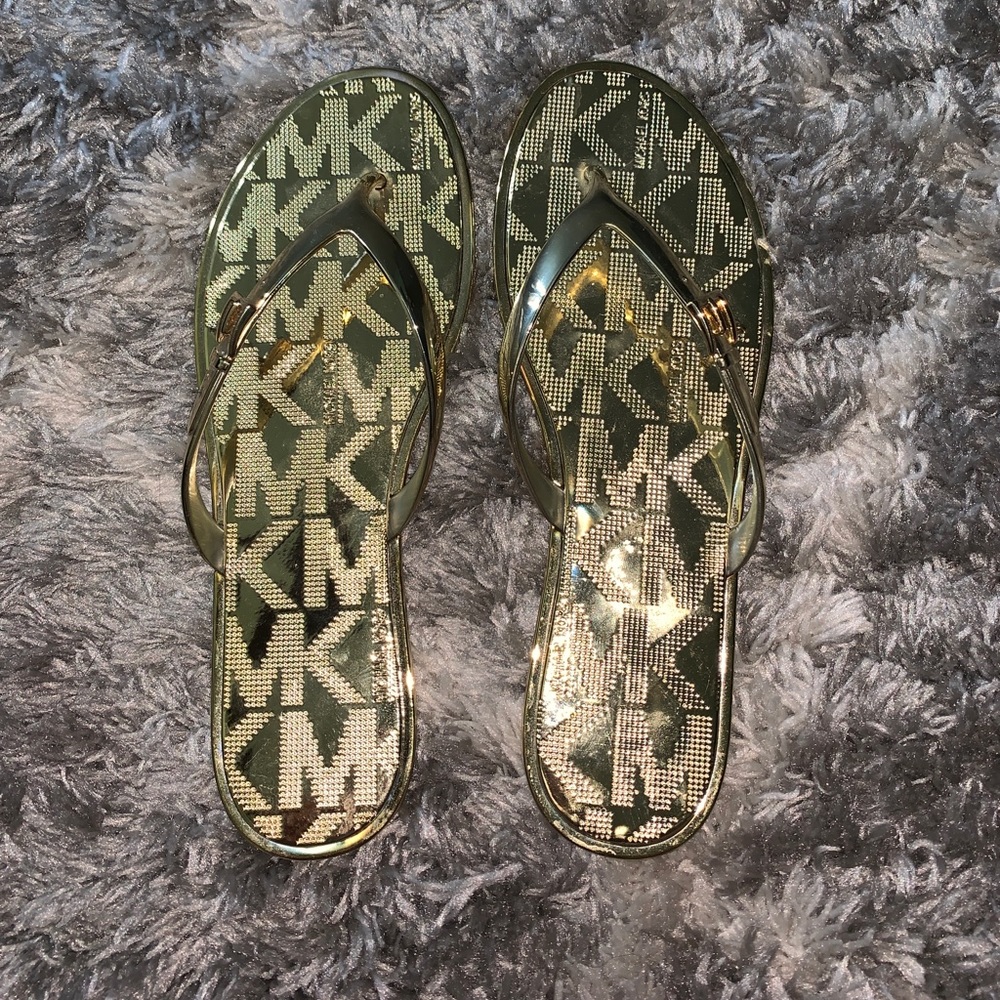 Michael Kors gold sandals never worn
